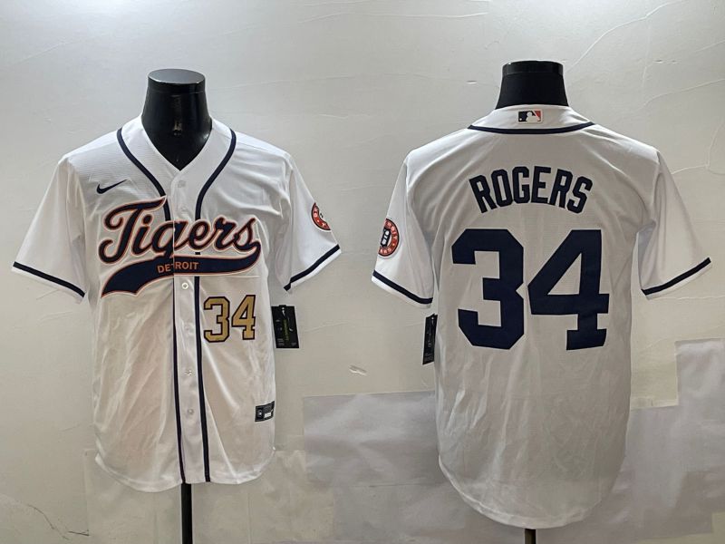 Men Detroit Tigers 34 Rogers White Jointly Name 2025 Nike MLB Jersey style 4